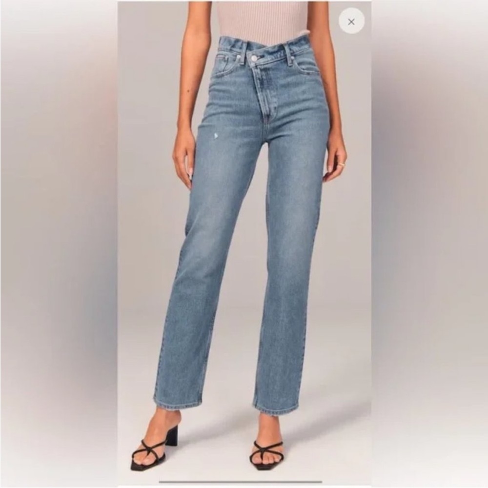 Abercrombie & fitch curve love ultra high rise 90s straight jeans